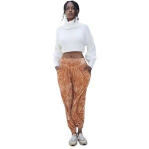 URBAN OUTFITTERS Aurora Crushed Velvet Joggers Pull On Side Pockets US Sz M